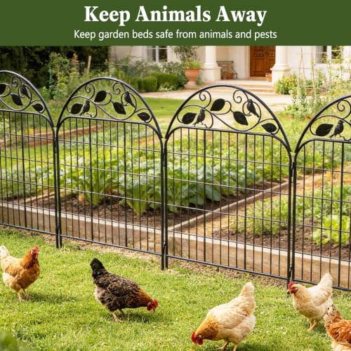 Decorative Garden Fence 32in x 22.5ft, 10 Pack Sturdy Metal Garden Border Fence, Rustproof Powder Coating, No-Dig Installation with Triangular Stakes, Flexible Design for Flower Beds, Paths, Yards - color: Dome Top, size: 32 in(H) X 22.5 ft(L) -10 Panels