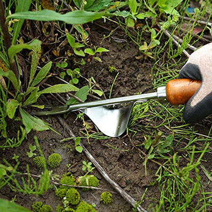 Weed Puller Heavy Duty Japanese Steel with Wood Handle, Hand Weeding Tool, Manual Weeder for Garden, Quick and Easy Weed Pull Tool, Made in Japan, Silver - color: Brown Weed Puller