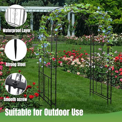 Garden Arbor Trellis 7FT, Heavy Duty Plant Climbing Archway