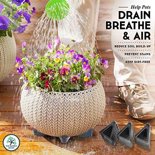 The Garden Gecko Pot-Toe Plant Pot Feet, Outdoor Pot Feet, 24 Pack