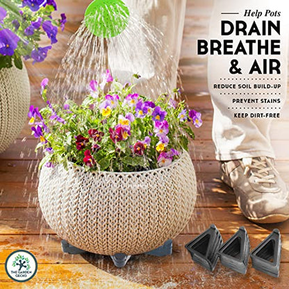 The Garden Gecko Pot-Toe Plant Pot Feet, Outdoor Pot Feet, 24 Pack