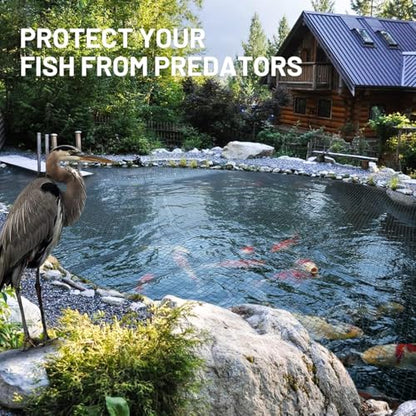 20x30FT Pond Netting for Koi Ponds,3/8" Mesh Leaf & Predator Protection Net - size: 20×30ft