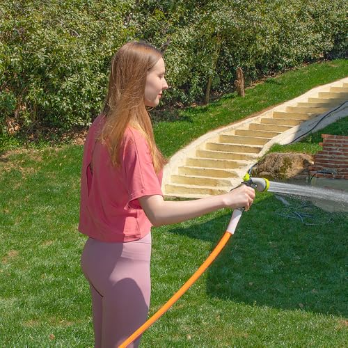 FEVONE Hybrid Polymer Garden Hose 75 ft, Heavy Duty Water Hose - color: Orange, size: 75FT
