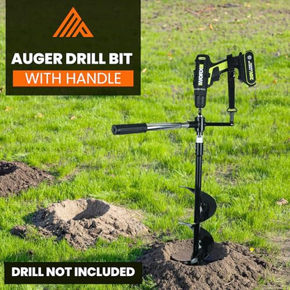 Auger Post Hole Digger 8" Wide 32" Deep - Earth Auger - Trench Digger - Hole Digger Tool for Fence Posts - Electric Post Hole Digger Handles - style: 8" X 32"