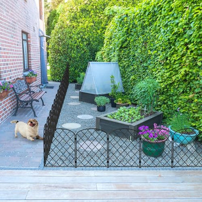 PINPON 19Pack 20ft Garden Fence 24in High Rustproof Metal Barrier Yard - size: 20ft-19pack