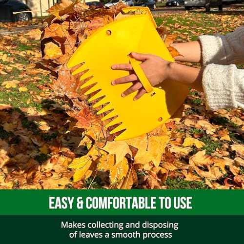GardenHOME Leaf Picker Upper, Leaf Scoops Hand Rakes, Leaf Grabber Claws - style: light yellow