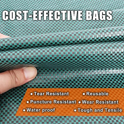 Joyhalo Reusable Yard Waste Bags -132 Gallon, 6 Pack, Heavy Duty with Gardening Gloves & 4 Handles, Standable, Camping & Recycling - color: Green-132 Gallons