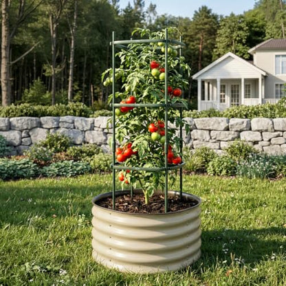 Vego Garden Tomato Cage Tomato Tower 6 Tier for Garden & Pots, Rust-Resistant Tomato Stakes Heavy Gauge Plant Cage Trellis Support for Climbing Vegetables Plants - size: 6 Tier