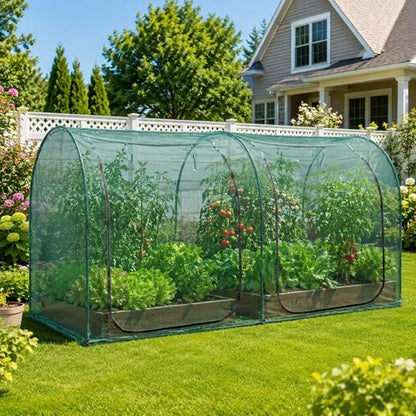Large Tunnel 8.2'x4' Plant Netting Cover 4FT Tall Crop Cage Netting Pest Guard Cover for Vegetables Fruits Durable Gardening Net for Plant and Animal - style: 98*49*49inches Tunnel Net