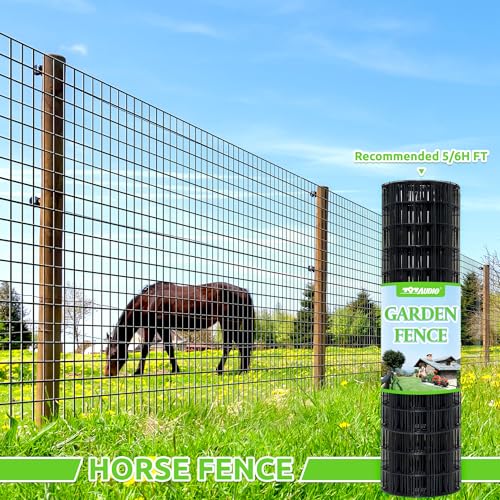 PVC Coated Wire Mesh Fence – 24in H x 100ft L Farm & Garden Wire Fencing, 2" x 3" Square Mesh, 16 Gauge Black Metal Wire for Chicken,Dog,Vegetable Garden,Poultry Fencing,Livestock and Animal Barrier - color: Black, size: 2"x3" 24inx100ft