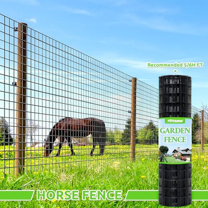 Black PVC Coated Welded Wire Fencing,2"x3" 16 Gauge,48inch H x 100ft L Garden Wire Fence Roll,2/3/4/5/6ft Tall x 50/100 ft Long Hardware Cloth Metal Mesh for Yard,Farm,Chicken,Dog,Vegetable Protection - color: Black, size: 2"x3" 48inx100ft