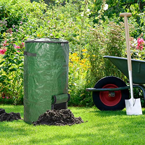 MyLifeUNIT Compost Bins Outdoor, Composting Bin for Outside Garden, Reusable Garden Yard Waste Bag, 34 Gallons (2 Pack, Green) - color: Green