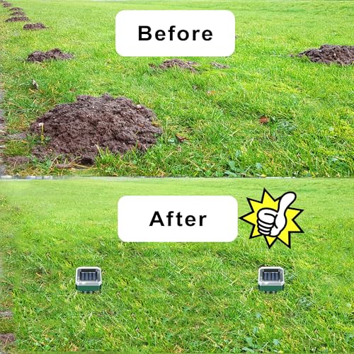 Mole Repellent Solar Powered, 10 Pack Gopher Repellent and Snake Repellent for Yard, Waterproof Ultrasonic Vibration Stakesfor Outdoor Lawn Garden to Get Rid of Moles, Voles, Groundhogs,Rodents
