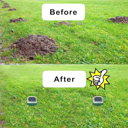 Mole Repellent Solar Powered, 10 Pack Gopher Repellent and Snake Repellent for Yard, Waterproof Ultrasonic Vibration Stakesfor Outdoor Lawn Garden to Get Rid of Moles, Voles, Groundhogs,Rodents