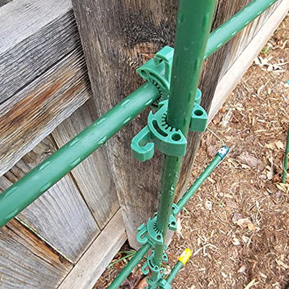 Plant Support Clips for Trellis, Garden Stakes, Wire Fence, Climbing Plants, Indoor Gardening, Hydroponics Systems, and Vines | Durable Gardening Clips (Incognito Green - 100 Pack) - color: Incognito Green