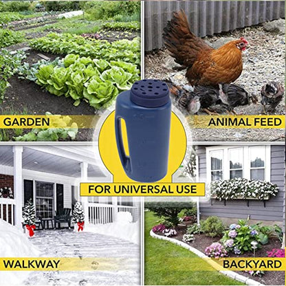 Hand Shaker Spreader, 2L Plastic Salt and Seed Spreader, Blue - color: Blue