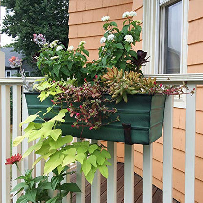 Achla Designs Galvanized Window Flower Box Planter-Green-Medium (24" L x 9.5" W x 7.5" H) - color: Green, size: Medium