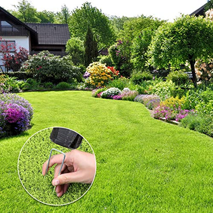 24 Pack Garden Stakes, U-Shaped Tent Stakes, Galvanized Landscape Staples, Ground Stakes, for Landscaping Securing Weed Barrier Fabric, Irrigation Tubing, Holding Fence, Tarpaulin - size: 24 Pack
