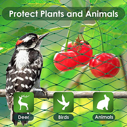 13X130FTRuolan Bird Netting for Garden Protect Vegetable Plants and Fruit Trees,Plastic Trellis Netting for Birds, Deer,Squirrels and Other Animals (13X130), Green - size: 13X130