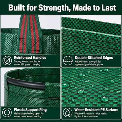 Leaf Scoops Hand Rakes, Leaf Claws & Leaf Grabbers for Yard Work with 72-Gallon Reusable Leaf Bag, 2 Pairs Adult Garden Gloves & Soft Handle Covers, Yard Cleanup Kit for Leaves - style: Leaf Scoops Kit with Bag & Gloves