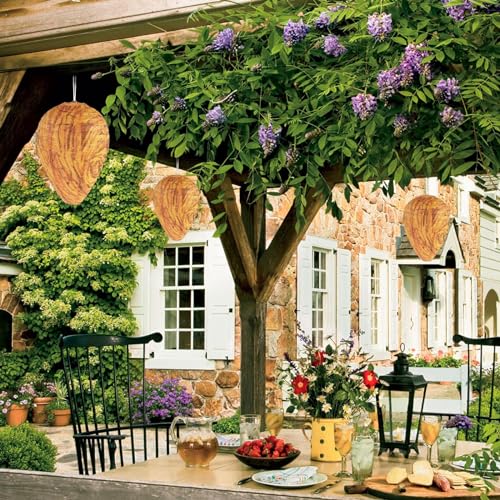 DECYOOL 8 Pack Paper Fake Wasp Nests Decoys for Yellow Jackets - color: Orange