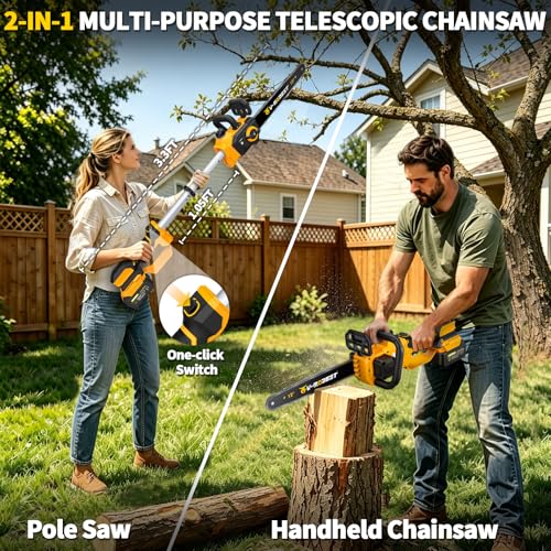 21V Battery Powered Chainsaw 12 Inch Brushless Telescopic Chainsaw