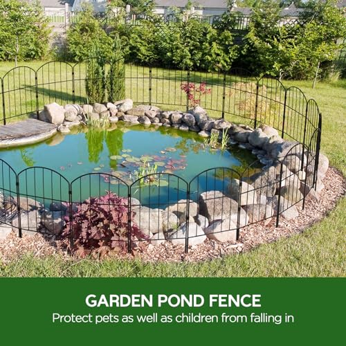 Goovilla Garden Fence, Total 27ft(L) x 24in(H), 25 Pcs, Rustproof Metal - size: Arched