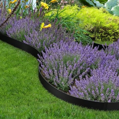 20ft. 40" L × 8" H Metal Landscape Edging, 6 Pack Garden Border - color: Black, size: 8 Inch