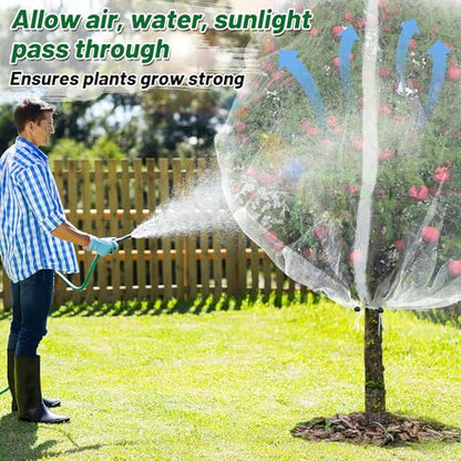 Easy Installation Fruit Tree Netting with Zipper & Drawstring - 8.2x6.6ft Ultra Fine Mesh Garden Protection Screen to Protect Pear Peach Apple from Bird Insect Bug Cicada Deer Squirrel - size: 8.2'H * 6.6'W
