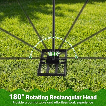 Goplus Lawn Leveling Rake, 30" x 10" Heavy Duty Level Lawn Tool w/ Ergonomic Handle for Soil, Effort-Saving Landscape Rake for Garden, Backyard, Golf Course, Farm, Pasture (Black) - color: Black