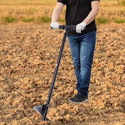 Manual Garden Hole Digging Drill Bit,Hand Drill Auger Post Hole Digger for Planting,Tree,Flowers,Spiral Drill Planter for Bulb,Umbrella,Fence Posts-7"x 33"