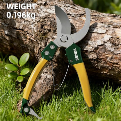 8" Bypass Pruning Shears, Pruning Shears for Gardening with Anti-Rust SK-5 Blades, Garden Clippers with Non-Slip Handle for Dry Stems and Small Branches - style: 8'' pruning shears