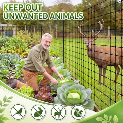 Windyun 2 Rolls 4'x50' Plastic Mesh Fence for Garden - size: 50 ft