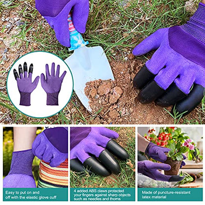 Tbltaca Garden Tool Set, Stainless Steel Heavy Duty Gardening Tools 30 PCS w/Floral Print, Trowel Rake Weeder Pruner Shears Sprayer Digging Claw Gloves, Ideal Gardening Set for Women