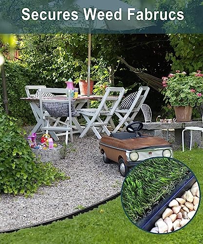 150pack 8-Inch Plastic Stakes Landscape Anchoring Nail Spiral Stakes for Weed Barrier, no dig Lawn Stakes, Lawn Edging, Garden Stakes - color: Black-150pcs