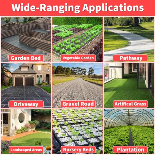 4ft x 100ft Landscape Fabric -Heavy Duty Weed Barrier Fabric for Landscaping, Weed Blocker Cloth,Geotextile Fabric for Garden, Driveway & Ground Cover, Garden Weed Mats,Grid Design - size: 4ft x 100ft