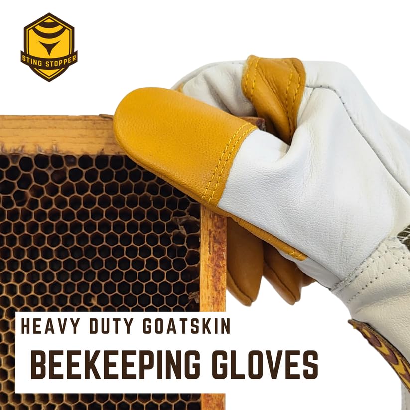 Sting Stopper Heavy Duty Beekeeping Gloves, Olive Green, X-Small - color: Olive Green, size: X-Small