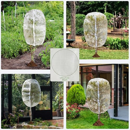 4 Pack Bird Netting Bags for Garden Protection, 3.3 x 4.6 FT Insect Barrier Mesh Covers with Zipper Drawstring, Fruit Tree Netting for Blueberry Bushes Tomatoes Vegetables and Outdoor Plants - size: 4PCS 3.3×4.6FT