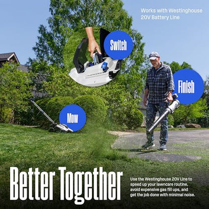 Westinghouse Cordless 20V Leaf Blower with 4Ah Battery and Charger, 350 CFM and 110 MPH Max Airspeed, 2 hr. Charge Time with Variable Speeds - style: 20V Leaf Blower