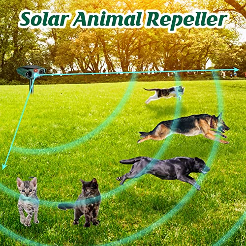 4 Pcs Ultrasonic Animal Repellent Solar Powered, Black, Green - color: Black,Green