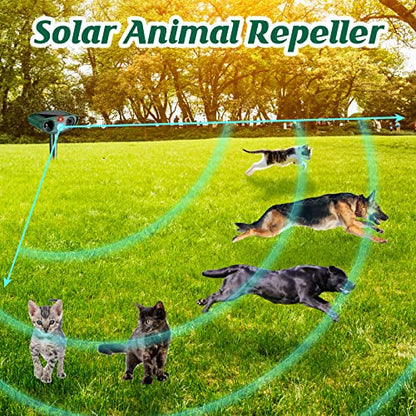4 Pcs Ultrasonic Animal Repellent Solar Powered, Black, Green - color: Black,Green