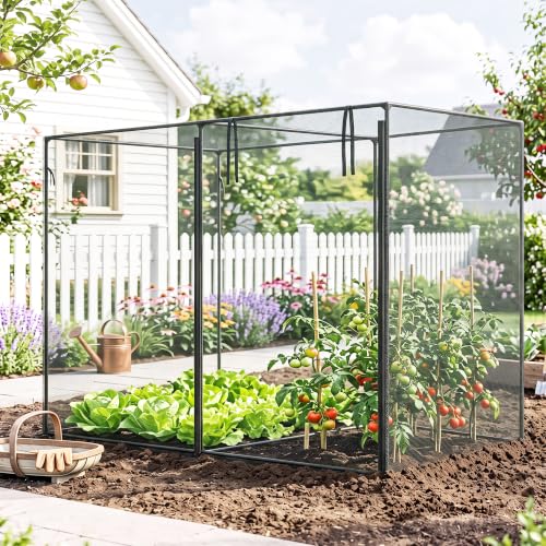 Outsunny 6' x 3' x 5' Crop Cage, Plant Protection Tent, Black