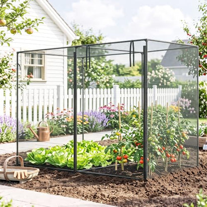 Outsunny 6' x 3' x 5' Crop Cage, Plant Protection Tent, Black