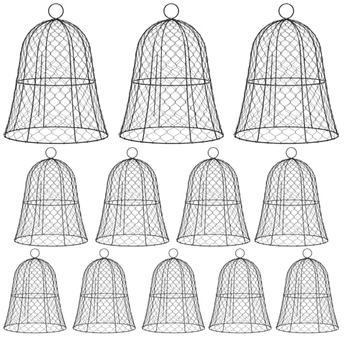 Sadnyy 12 Pack Garden Chicken Wire Cloche, 13" W x 15.7" H Plant Protectors and Covers Wire Garden Cloches from Animals Metal Cage Plant Protection Strong and Not Easy to Deform No Assembly Required - size: 13" D X 15.7" H, style: Classic Style