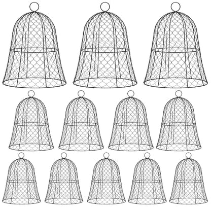 Sadnyy 12 Pack Garden Chicken Wire Cloche, 13" W x 15.7" H Plant Protectors and Covers Wire Garden Cloches from Animals Metal Cage Plant Protection Strong and Not Easy to Deform No Assembly Required - size: 13" D X 15.7" H, style: Classic Style