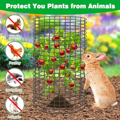 10 Pcs 11.8"x 11.8"/11.8"x 19.6" Available Chicken Wire Cloches for Plants, Plant Protector from Animal, Garden Covers Netting Iron Wire Mesh to Protect Plants Vegetables from Rabbit Squirrel Chicken - size: 11.8"D x 19.6"H