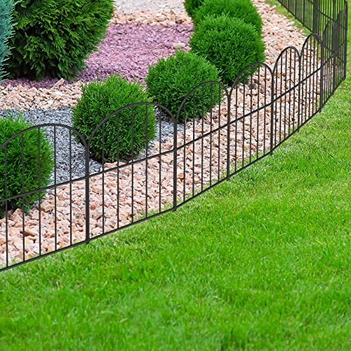 Decorative Garden Fence 10ft (L) x 16.5in (H) Fencing Dog Animal Barrier - size: 10' (L)