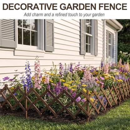 Avalution Decorative Garden Fence Outdoor,Total 12in(H) x 11.6 ft(L) 2 Pack - size: 2 Panels-12in(H) x 11.6 ft(L)