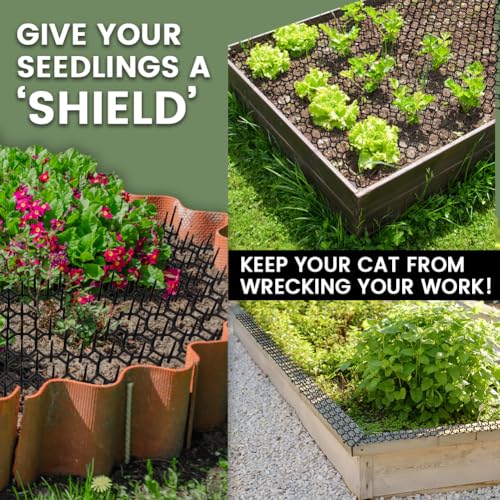 Scat Mat for Cats 16 x 13 Inch, Digging Deterrent for Dog, 8 Pack Cat Spike Deterrent Mats for Indoor/Outdoor, Pet Training Mat to Protect Furniture, Sofa, Plants & Garden - size: 8 Pack