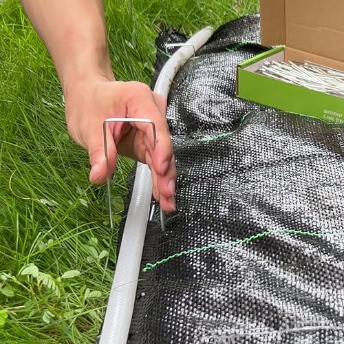 6 inch 50 Pack Landscape Staples Galvanized Garden Stakes - size: 6 INCH